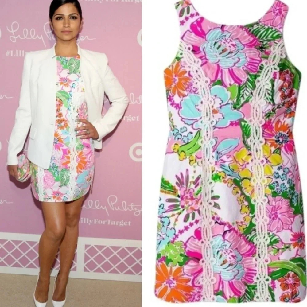 Lilly Pulitzer for Target Pink Floral Lace-Trim Mini Dress